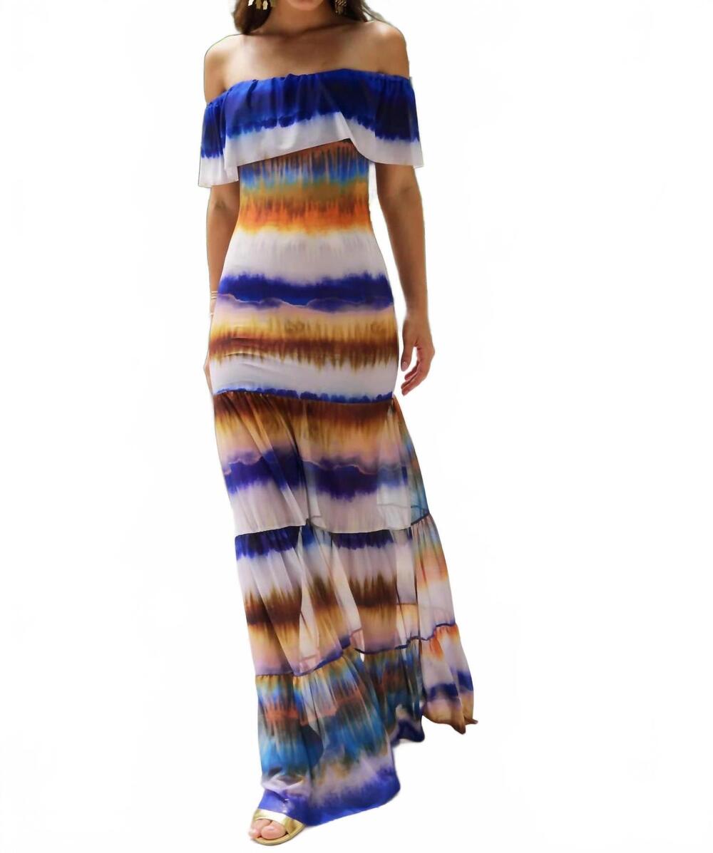 NEW NIGHTCAP positano mesh maxi dress in playa stripe